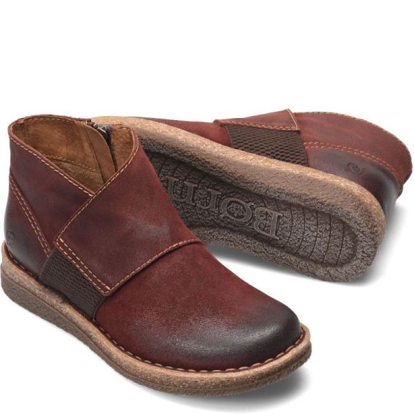 Born | Women's Tora Boots - Dark Brick DIstressed (Red) | Quick Ship