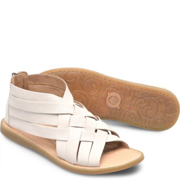 Born | Women's Iwa Woven Sandals - Ecru (White) | Quick Ship