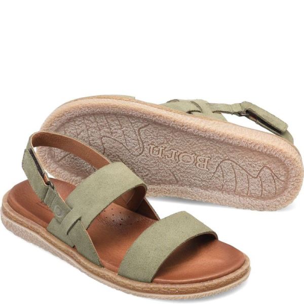 Born | Women's Cadyn Sandals - Loden Green suede (Green) | Quick Ship