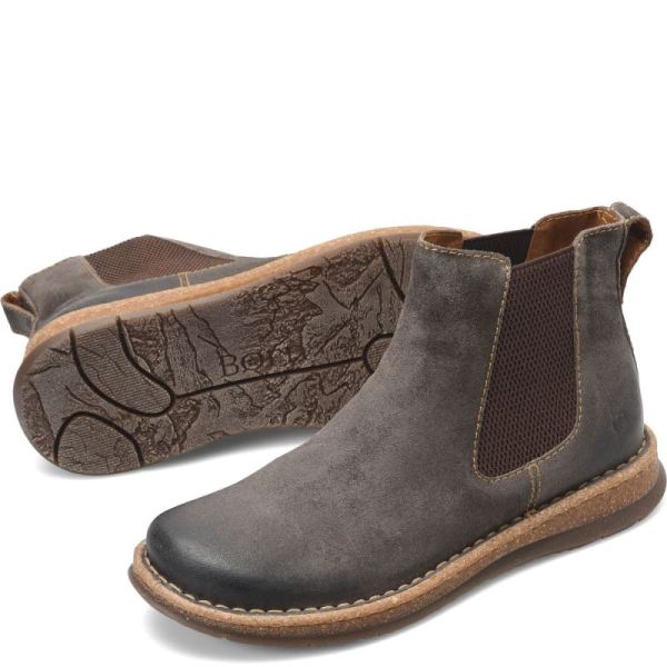 Born | Men's Brody Boots - Dark Concrete Distressed (Grey) | Quick Ship