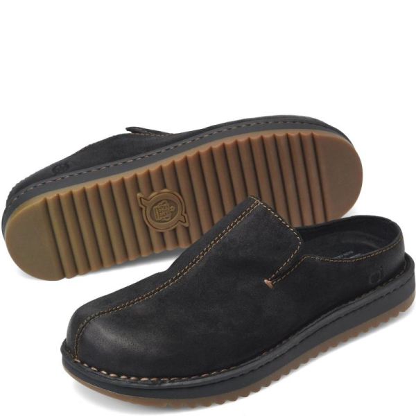 Born | Men's Jude Slip-Ons & Lace-Ups - Black Distressed (Black) | Quick Ship