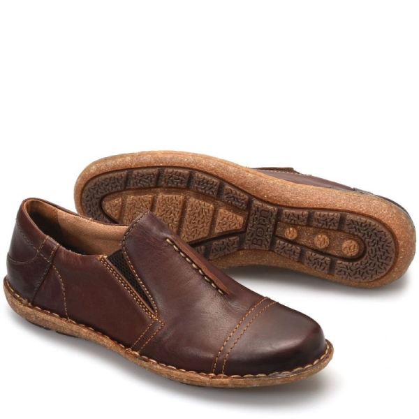 Born | Women's Nampa Slip-Ons & Lace-Ups - Dk Brown Sequoia (Brown) | Quick Ship