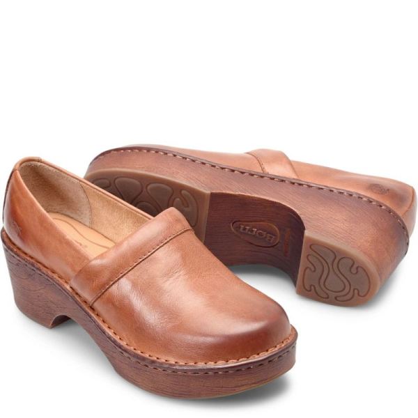 Born | Women's Freya Clogs - Cognac Brown (Brown) | Quick Ship