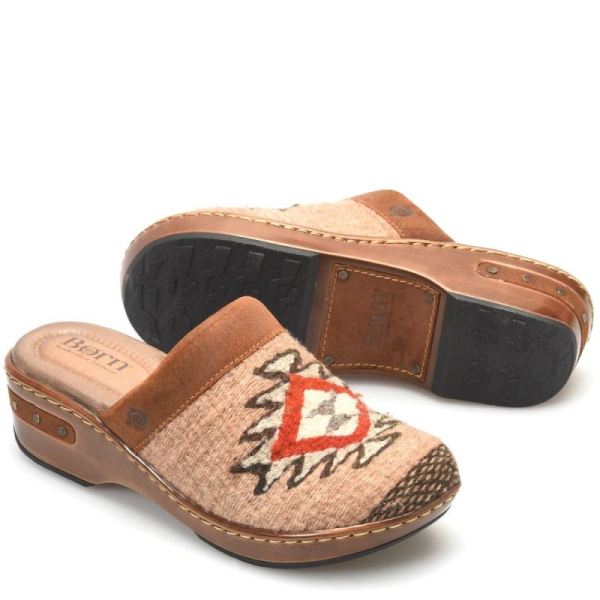Born | Women's Bandy Blanket Clogs - Glazed Ginger Blanket (Brown) | Quick Ship