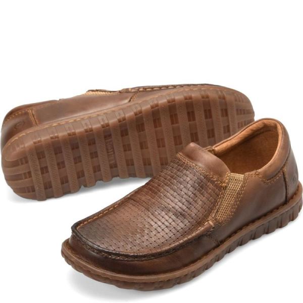Born | Men's Gudmund Slip-Ons & Lace-Ups - Sunset Embossed (Brown) | Quick Ship