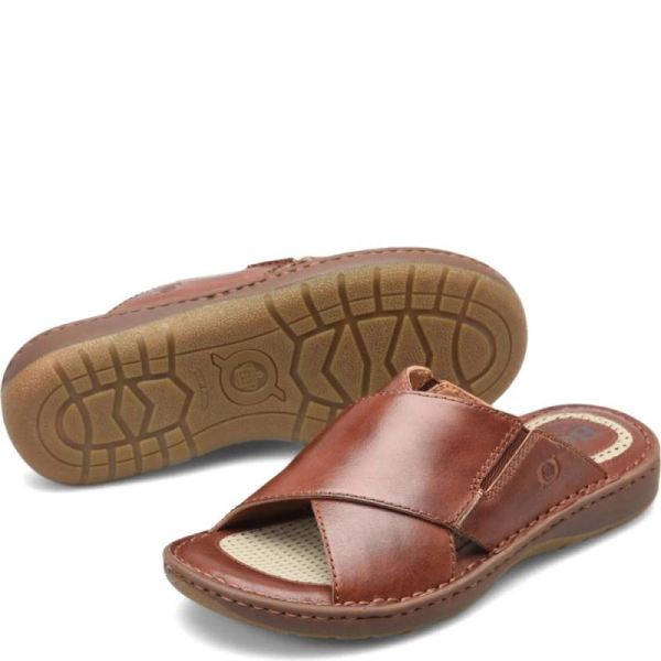 Born | Men's Marco Sandals - Dark Tan Bourbon (Brown) | Quick Ship