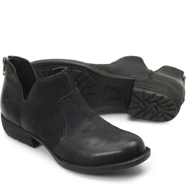 Born | Women's Kerri Boots - Black Distressed (Black) | Quick Ship