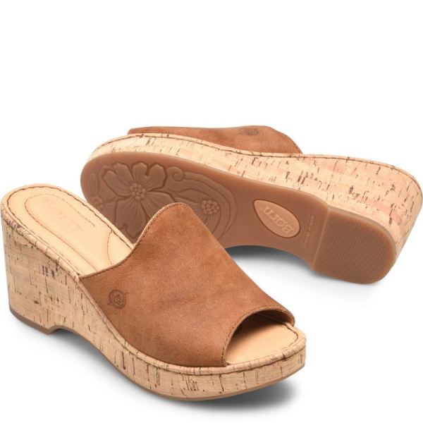 Born | Women's Lilah Sandals - Tan Camel Distressed (Tan) | Quick Ship