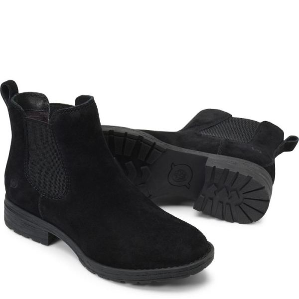 Born | Women's Cove Boots - Black Suede (Black) | Quick Ship