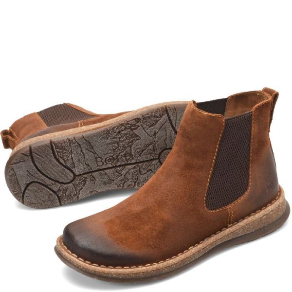 Born | Men's Brody Boots - Glazed Ginger Distressed (Brown) | Quick Ship