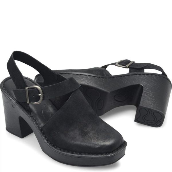 Born | Women's Devlyn Heels - Black Distressed (Black) | Quick Ship