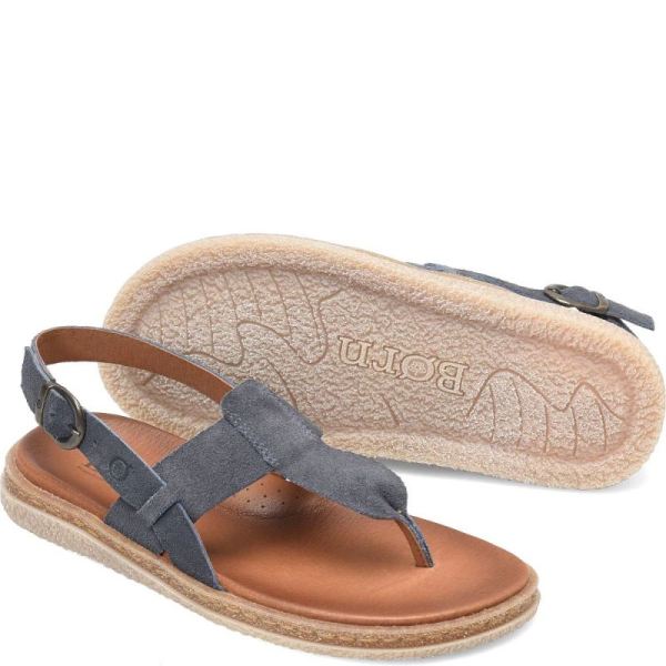Born | Women's Cammie Sandals - Dark Jeans Suede (Blue) | Quick Ship