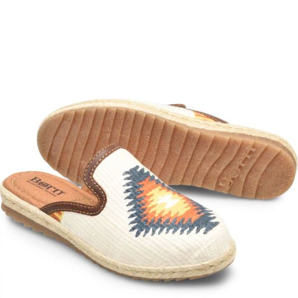 Born | Women's Gretta Clogs - Winter White Cotton (Multicolor) | Quick Ship