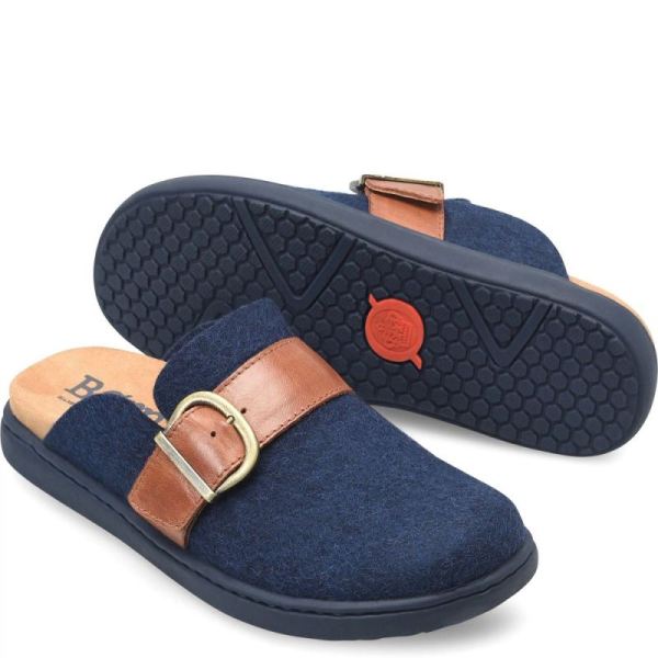 Born | Women's Lia Clogs - Navy Felt Combo (Blue) | Quick Ship