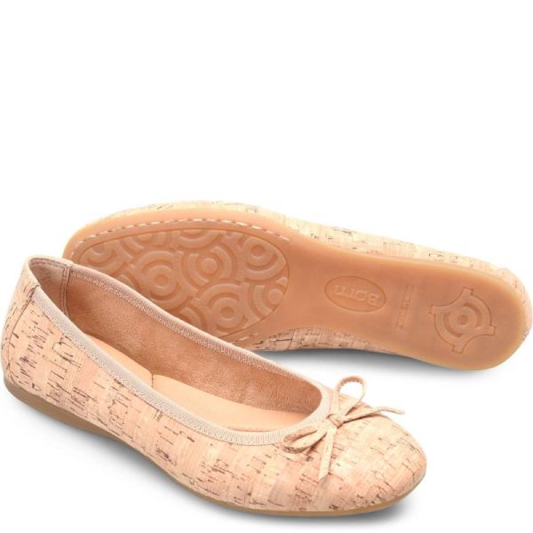 Born | Women's Brin Flats - Natural Cork (Tan) | Quick Ship