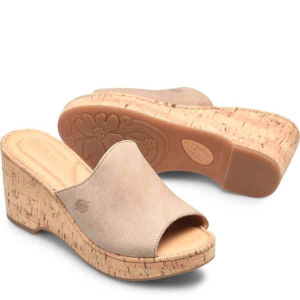 Born | Women's Lilah Sandals - Cream Visone Distressed (Tan) | Quick Ship