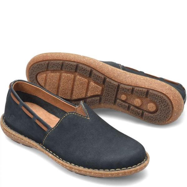 Born | Women's Naya Slip-Ons & Lace-Ups - Navy Sailor Nubuck (Blue) | Quick Ship