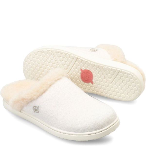 Born | Women's Zoe Clogs - Winter White Wool Combo (White) | Quick Ship