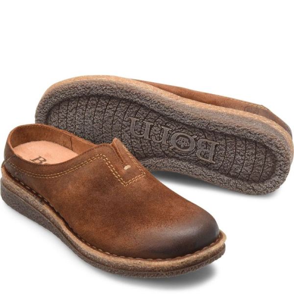 Born | Women's Seana Clogs - Glazed Ginger Distressed (Brown) | Quick Ship