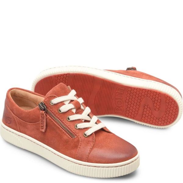 Born | Women's Paloma Slip-Ons & Lace-Ups - Arogosta Distressed (Red) | Quick Ship