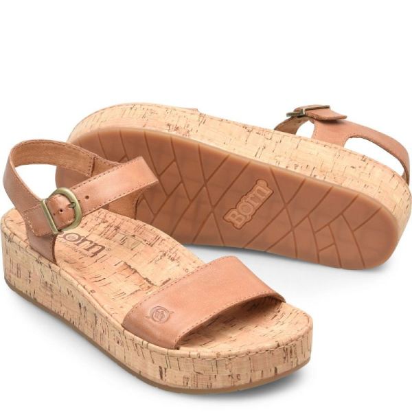 Born | Women's Sari Sandals - Cuoio Brown (Brown) | Quick Ship