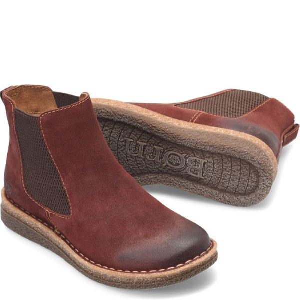Born | Women's Faline Boots - Dark Brick Distressed (Red) | Quick Ship