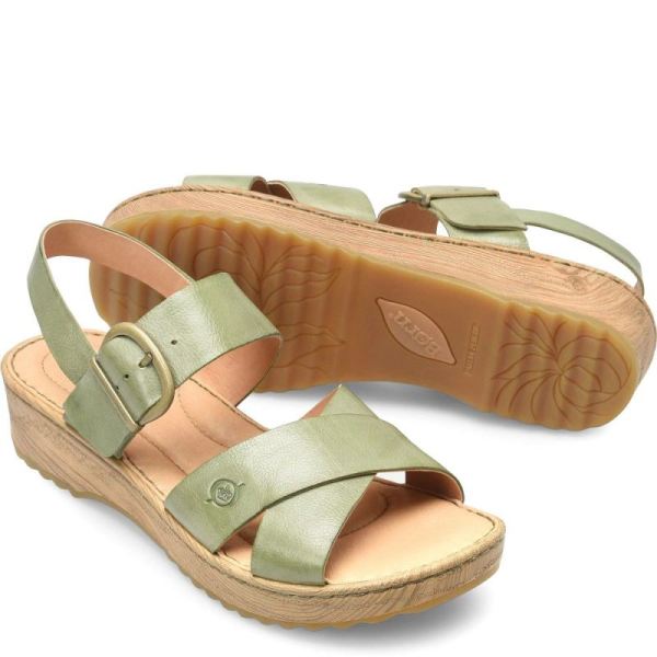 Born | Women's Aida Sandals - Green Leaf (Green) | Quick Ship