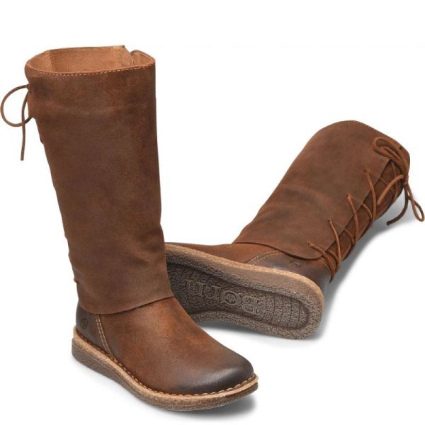 Born | Women's Sable Boots - Glazed Ginger Distressed (Brown) | Quick Ship
