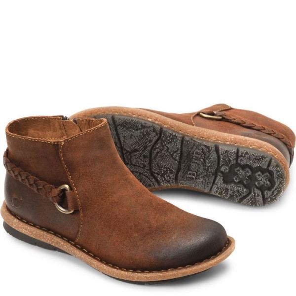Born | Women's Toya Boots - Glazed Ginger Distressed (Brown) | Quick Ship