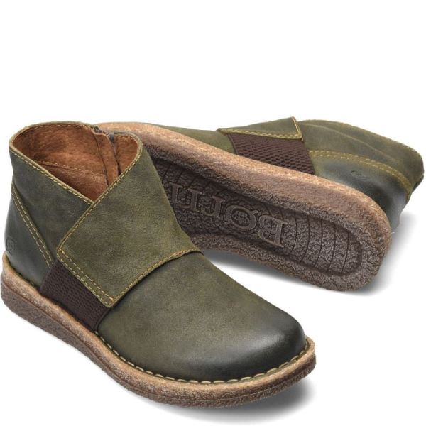 Born | Women's Tora Boots - Olivio Distressed (Green) | Quick Ship