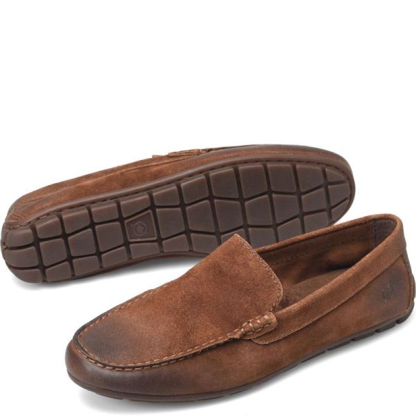 Born | Men's Allan Slip-Ons & Lace-Ups - Rust Tobacco Distressed (Brown) | Quick Ship