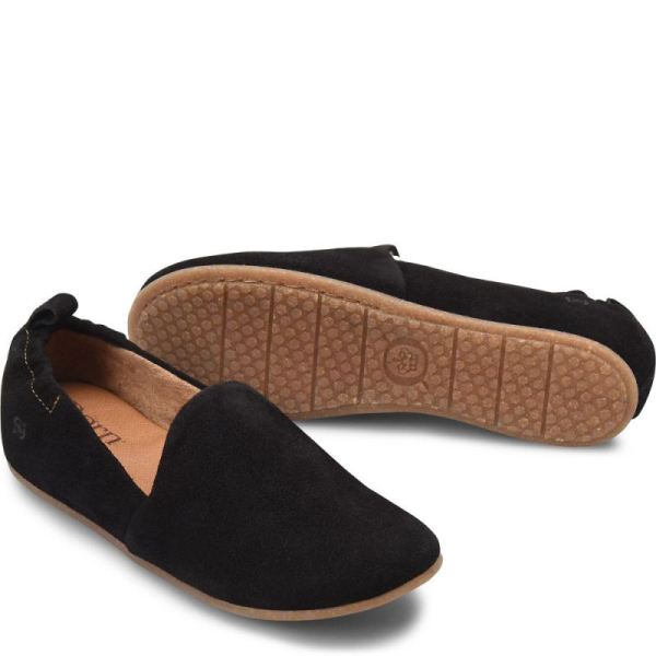 Born | Women's Margarite Slip-Ons & Lace-Ups - Black Suede (Black) | Quick Ship