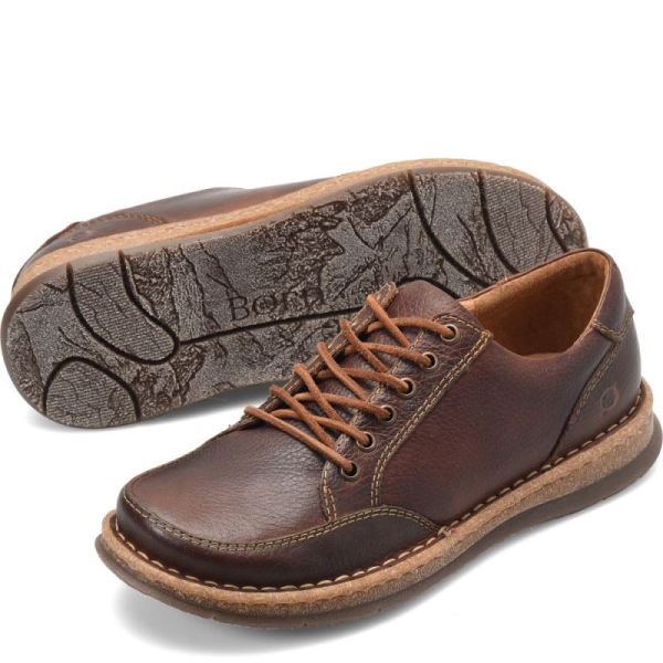 Born | Men's Bronson Slip-Ons & Lace-Ups - Dark Chestnut (Brown) | Quick Ship