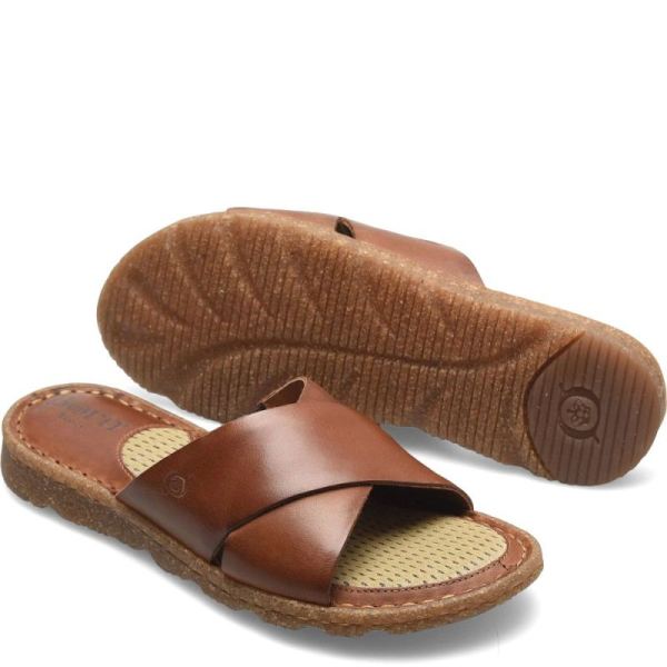 Born | Women's Hana Basic Sandals - Light Brown (Brown) | Quick Ship