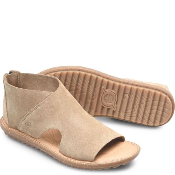 Born | Women's Maren Sandals - Taupe Suede (Tan) | Quick Ship