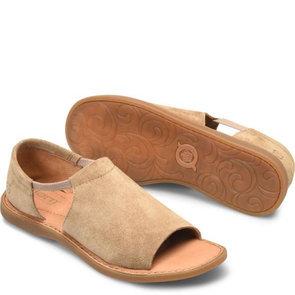 Born | Women's Cove Modern Sandals - Taupe Suede (Tan) | Quick Ship