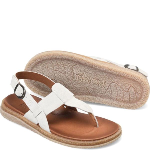 Born | Women's Cammie Sandals - Light Grey Fog Suede (Grey) | Quick Ship