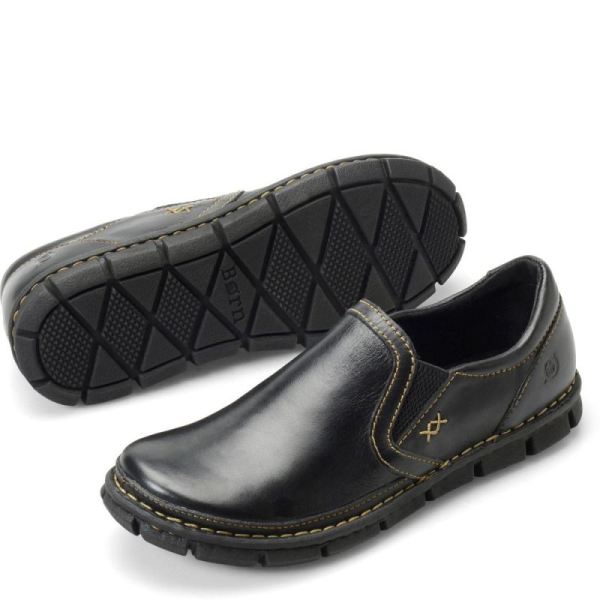 Born | Men's Sawyer Slip-Ons & Lace-Ups - Black | Quick Ship