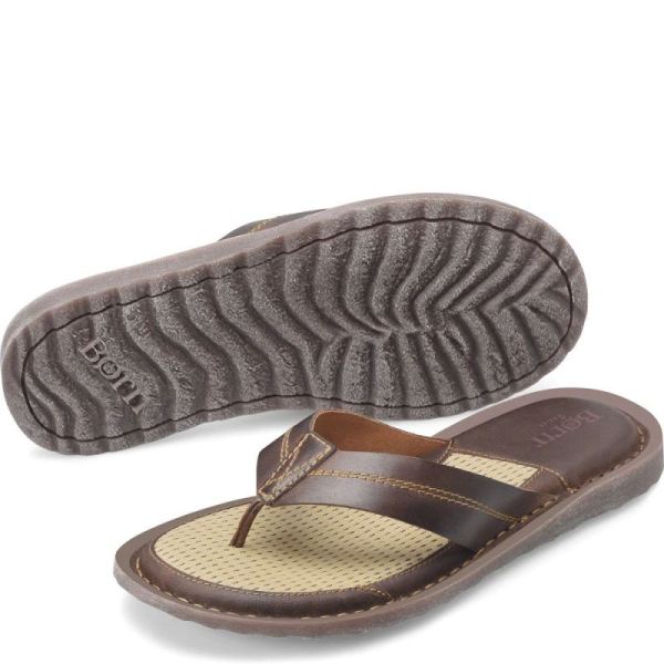 Born | Men's Bermuda Basic Sandals - Dark Castano (Brown) | Quick Ship