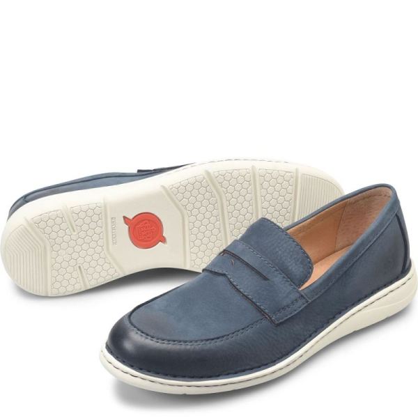 Born | Men's Taylor Slip-Ons & Lace-Ups - Navy Blue Night Nubuck (Blue) | Quick Ship