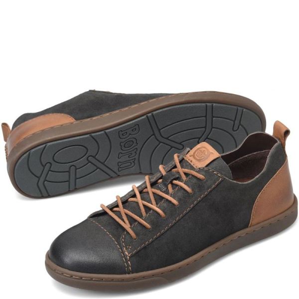 Born | Men's Allegheny Luxe Sneakers - Dark Grey Distress Combo (Grey) | Quick Ship