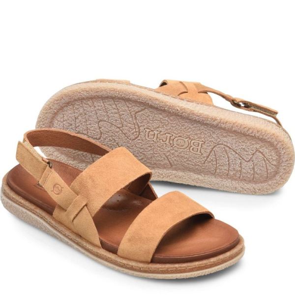Born | Women's Cadyn Sandals - Camel Suede (Tan) | Quick Ship