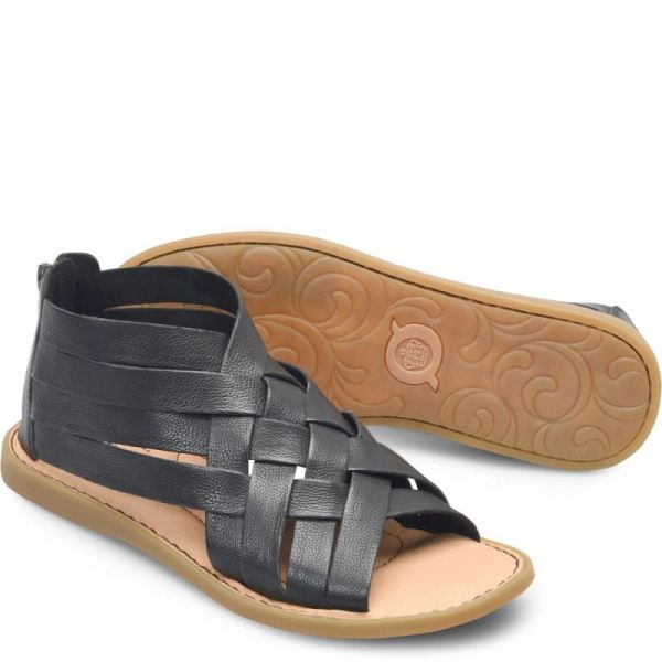 Born | Women's Iwa Woven Sandals - Black | Quick Ship