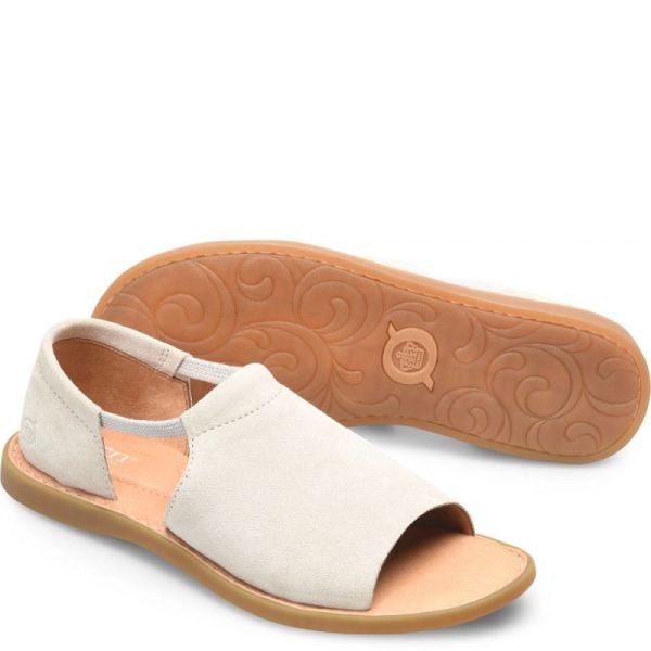 Born | Women's Cove Modern Sandals - Cream Porcellana Suede (White) | Quick Ship