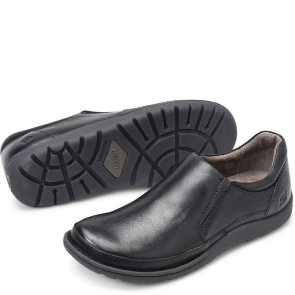 Born | Men's Nigel Slip On Slip-Ons & Lace-Ups - Black | Quick Ship