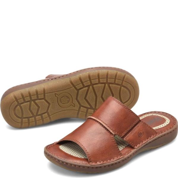 Born | Men's Flores Sandals - Dark Tan Bourbon (Brown) | Quick Ship