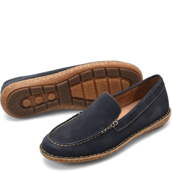 Born | Men's Naldo Slip-Ons & Lace-Ups - Navy Distressed Nubuck (Blue) | Quick Ship