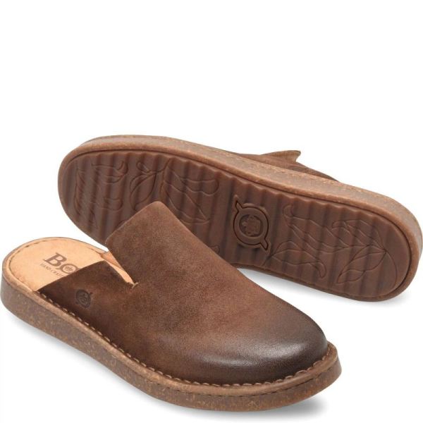 Born | Women's Selina Clogs - Rust Tobacco Distressed (Brown) | Quick Ship