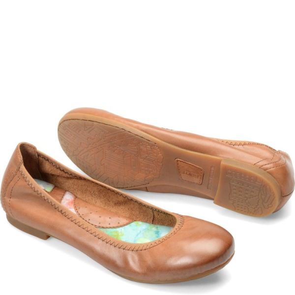 Born | Women's Julianne Flats - Mid Brown (Brown) | Quick Ship