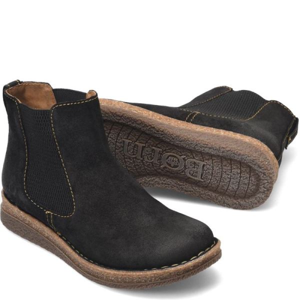 Born | Women's Faline Boots - Black Distressed (Black) | Quick Ship